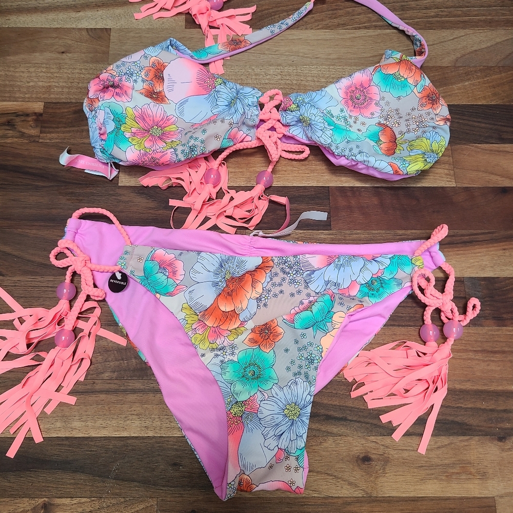 Nwot Victoria secret reversible 2 piece swimsuit